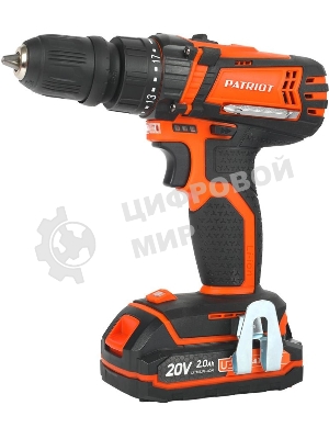 Дрель-шуруповерт Patriot BR 203UES, 20 В, 2 Ач, 30 Нм, щеточный