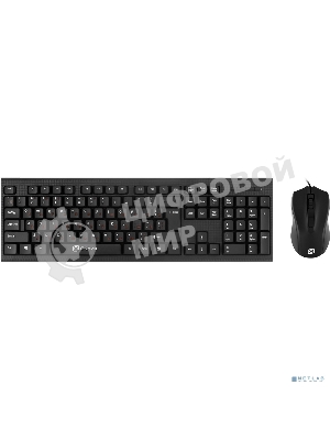 Комплект клавиатура+мышь Oklick 620M проводной, USB, 1200 DPI, чёрный