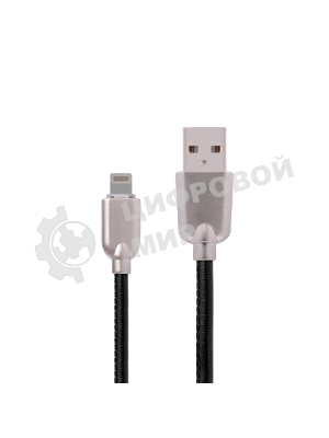 Кабель USB ACD-Allure Lightning - USB-A Кожа, 1м, черный
