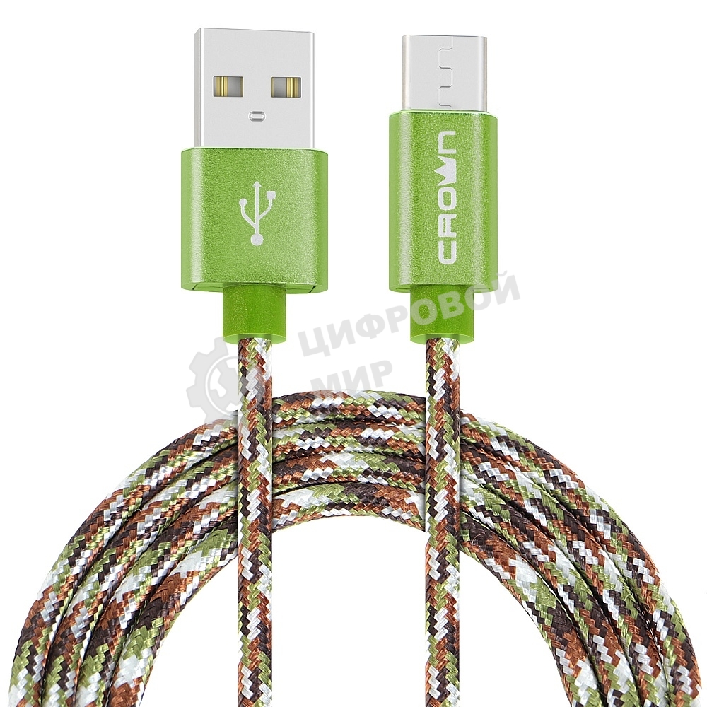 Кабель Crown USB - USB Type-C CMCU-3092C military