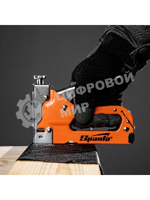 Степлер Sparta мебельный регулируемый со скобами 200 шт тип скобы №53 4-14 мм