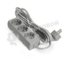 Удлинитель ExeGate EX285808RUS ECE-3-5G (3 евророзетки с заземлением, 5 м, серый)