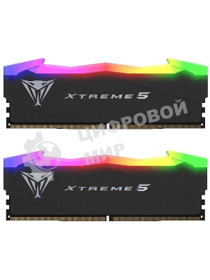 Оперативная память Patriot Viper Xtreme 5, DDR5, 48GB (2x24GB), 7600MHz, CL36, DIMM, с радиаторами, RGB, черный