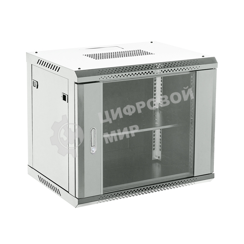 Шкаф коммутационный Rexant настенный 6U 400x542 мм пер. дв. стекл серый