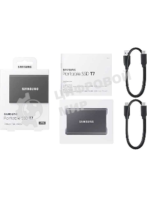 Внешний SSD Samsung T7, 2TB, USB 3.2 Gen 2 Type-C, R/W 1050/1000, титан