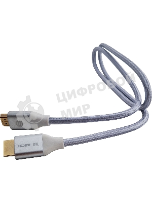 Кабель аудио-видео Cactus CS-HDMI.2.1-1 HDMI (m)/HDMI (m) 1м. позолоченные контакты серебристый