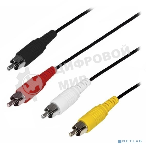 Шнур Rexant (17-0207) 3х3 RCA 10М