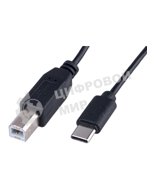 Кабель USB2.0 Гарнизон GCC-USB2-CMBM-3M, Type-C/BM, медь, 3м, черный, пакет