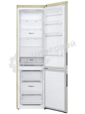 Холодильник LG GA-B509CESL бежевый глянцевый двухкамерный 277/107л морозилка снизу, No Frost