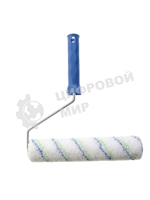 Валик Сибртех Водные краски, 250 мм, ворс 12мм, D - 36 мм, D ручки - 6 мм, полиэстер