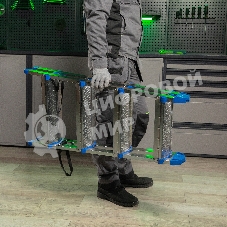 Стремянка двухсторонняя Сибртех 4 ст., сталь профиль, стальные ступени