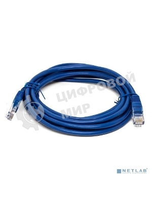 Кабель патч-корд, Filum FL-U6-3M-BL U/UTP 6 cat. 3м, 26AWG(7x0.16 мм), омедненный алюминий (CCA), PVC, синий