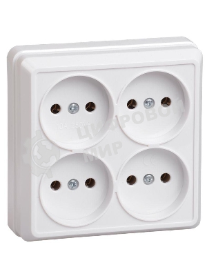 Розетка 4-м ОП Октава 10А IP20 без заземл. белый IEK ERO40-K01-10-DC