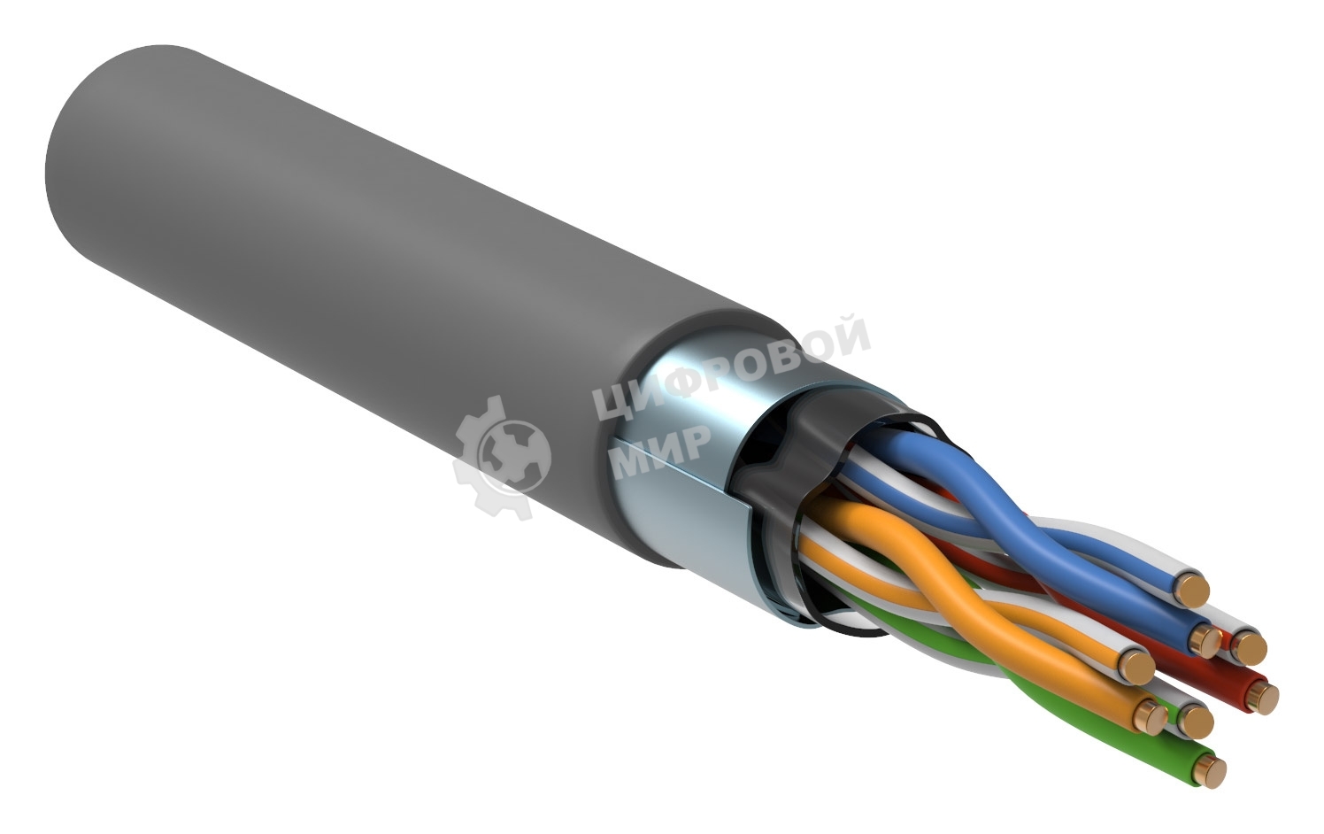 Кабель связи витая пара F/UTP кат. 5E 4 пары PVC 1м сер. GENERICA ITK BC1-C5E04-311-305-G