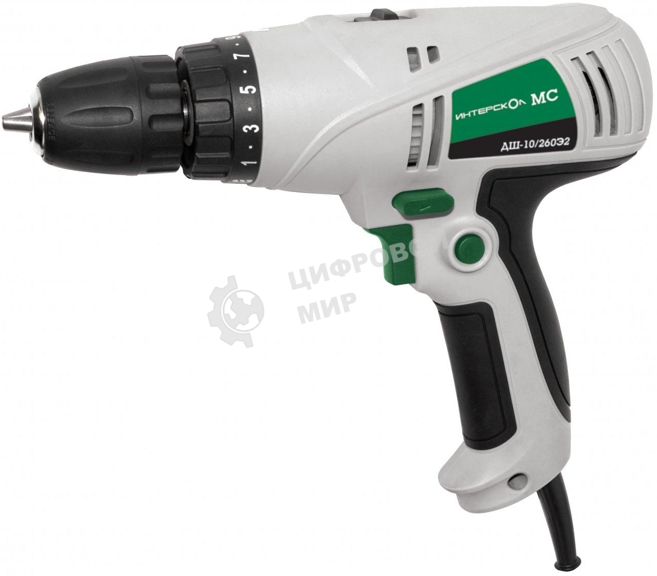 Дрель-шуруповерт ИНТЕРСКОЛ ДШ-10/260Э2, 260 Вт, 35 Нм, щеточный
