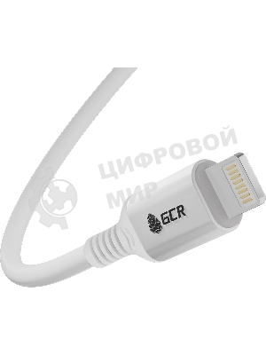 Кабель GCR PREMIUM 3.0m TypeC/Lightning MFI POWER DELIVERY 18 W, быстрая зарядка, белый силикон, AL case белый, белый ПВХ, GCR-53756