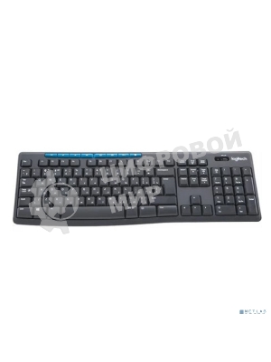 Комплект клавиатура+мышь Logitech MK275 беспроводной, USB, 1000 DPI, голубой/чёрный