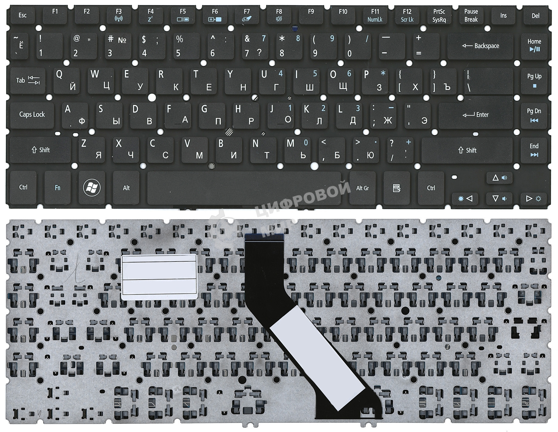 Клавиатура для ноутбука Acer Aspire V5-471 V5-431 M5-481T черная