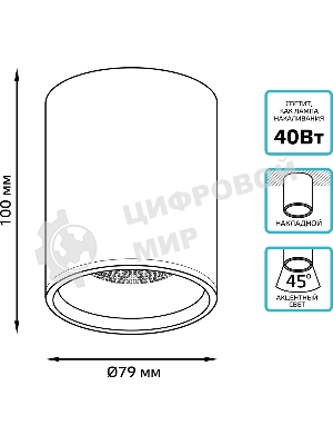 Светильник Gauss Overhead потолоч. белый (HD011)