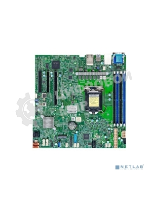 Материнская плата SuperMicro MBD-X12STH-F-B, LGA1200, Intel C256, 4xDDR4, 1xPCIe 4.0 x16, 2xPCIe 4.0 x4, 8xSATA, 1xM.2, 2xDOM, 2xLAN, 1xRJ45, 1xVGA, 3xUSB 3.2 Gen1 (внутренние), 4xUSB 2.0 (внутренние), mATX
