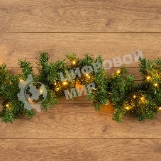 Еловый шлейф Neon-night искуственный 2,7 м Теплое белое свечение 80 LED