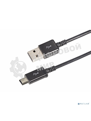 Кабель USB Rexant miniUSB длинный штекер 1 м черный