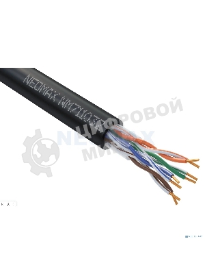 Кабель NEOMAX NM711032 U/UTP cat.5e 4x2x0.46, 25 AWG, Медь, внешний, PE, 305м, черный