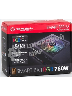 Блок питания Thermaltake Smart PS-SPR-0750NHSABE-1, 750Вт, 80 PLUS Bronze, 120мм, черный