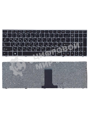 Клавиатура для ноутбука Lenovo IdeaPad B5400 M5400 черная с серебристой рамкой