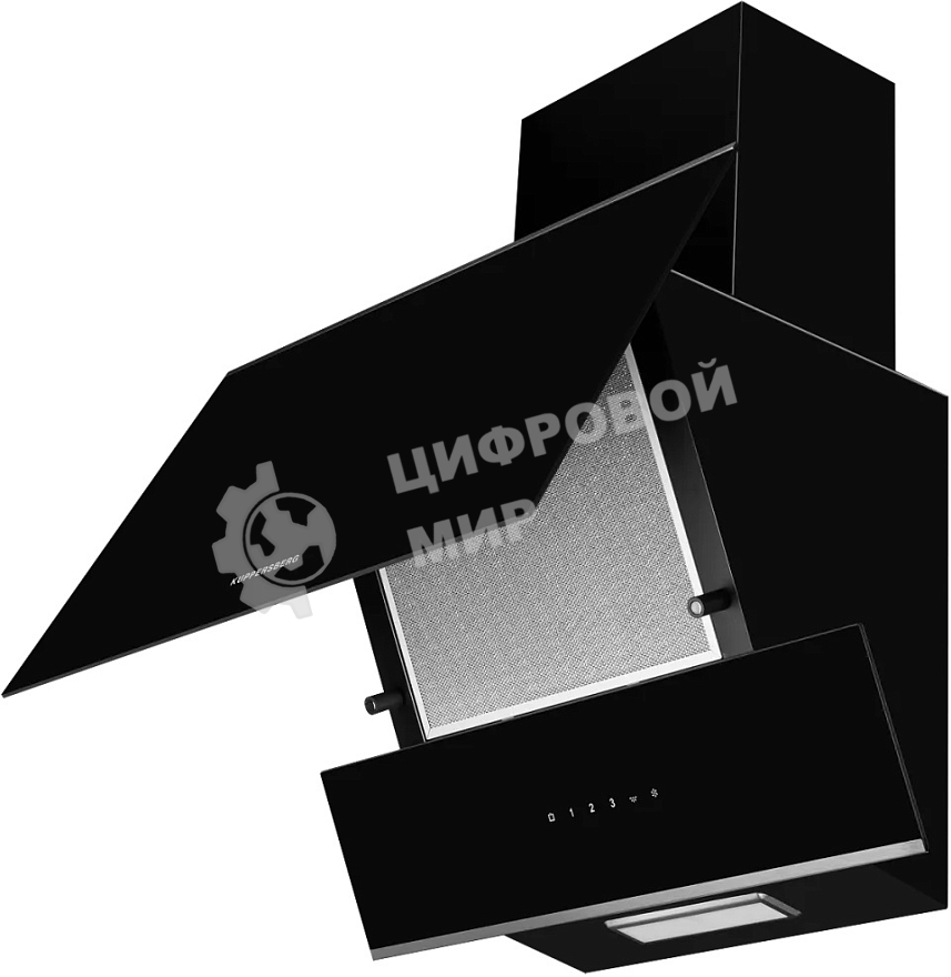 Вытяжка наклонная Kuppersberg F 600 BX, черный/нержавеющая сталь, 60 см, 850 куб. м/ч, 46 дБ