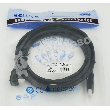 Кабель HDMI 3м, 19pin to 19pin, 1 угловой разъем, черный
