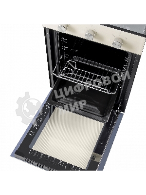 Шкаф духовой электрический Maunfeld EOEC516BG, встраиваемый, 51л, дверца с 2 стеклами, бежевый