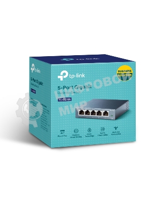 Коммутатор TP-Link SOHO TL-SG105 5-port Desktop Gigabit Switch, 5 10/100/1000M RJ45 ports, metal case