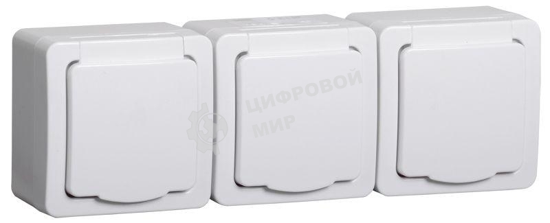 Розетка IEK ERMP32-K01-16-54-EC РСб23-3-ГПБб роз 3м с з/к о/у IP54 (белый) ГЕРМЕС PLUS