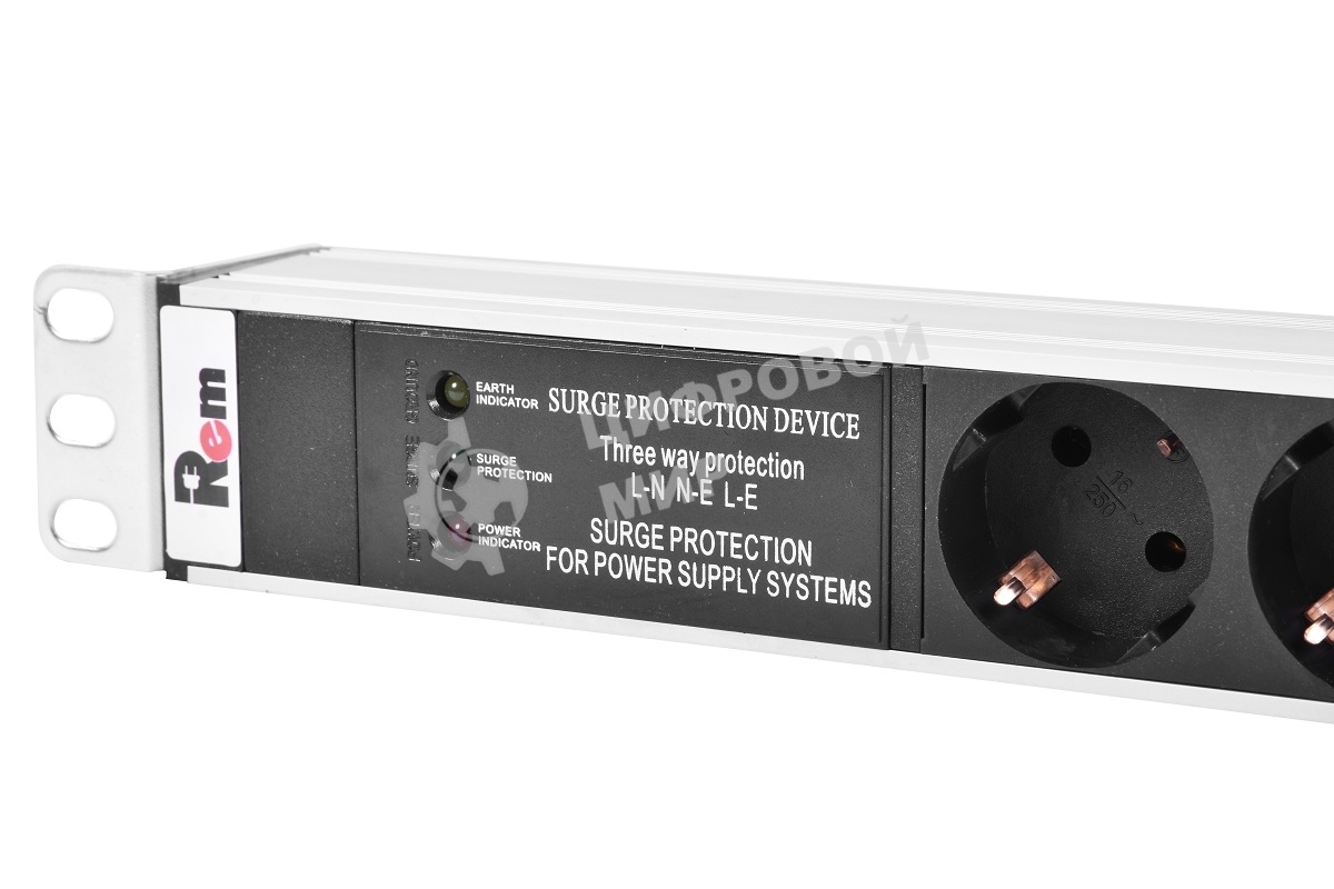 Аксессуар ЦМО Вертикальный блок розеток Rem-16 с фил. и инд., 20 Shuko, 16A, алюм., 33-38U, шнур 3 м. (R-16-20S-FI-1420-3)