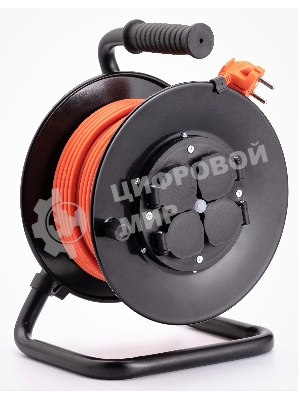 Удлинитель силовой Starwind ST-PSR4.30/G-20 4x3.0 кв.мм 4 розет. 30 м ПВС 20A катушка темно-серый