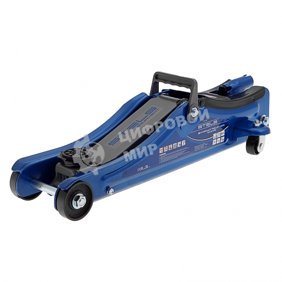 Домкрат Stels 51130 гидравлический подкатной в пластиковом кейсе 2 тонны low profile 80-380 мм