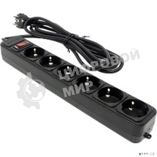 Сетевой фильтр ExeGate EX119393RUS SP-6-3B (6 розеток, 3 м, евровилка, черный)