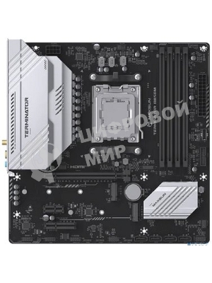 Материнская плата Maxsun Terminator B850M WIFI, AM5, AMD B850, 4xDDR5, 4xSATA, 2xM.2, 1xPCIe 4.0 x16, 1xPCIe 3.0 x4, 1xPCIe 3.0 x1, 1xDP, 1xHDMI, 1x2.5Gb LAN, Wi-Fi 6, Bluetooth 5.2, 1xUSB-C 10Gbps, 4xUSB-A 5Gbps, 4xUSB-A 2.0, 1xS/PDIF, 6x3.5 мм, 7.1, mATX