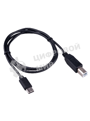 Кабель USB2.0 Гарнизон GCC-USB2-CMBM-1M, Type-C/BM, медь, 1м, черный, пакет