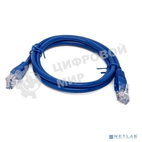 Кабель патч-корд, Filum FL-U6-2M-BL U/UTP 6 cat. 2м, 26AWG(7x0.16 мм), омедненный алюминий (CCA), PVC, синий