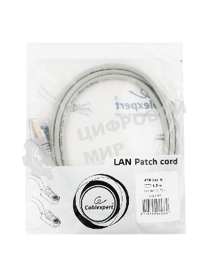 Патч-корд FTP Cablexpert cat.6, 1.5м, литой, многожильный, серый