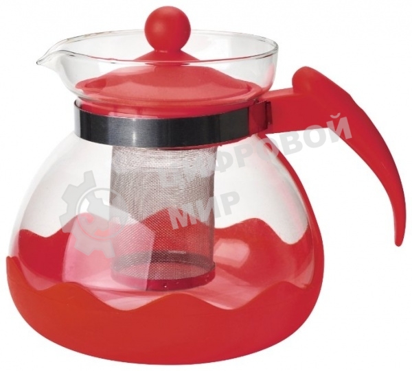 Чайник заварочный MALLONY Decotto-1500 с пластик ручкой, фильтр из нерж ст, 1,5 л