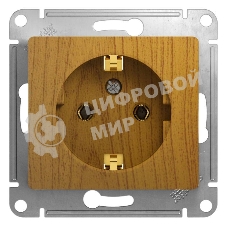 Механизм розетки 1-м СП Glossa 16А с заземл. дер. дуб SchE GSL000543