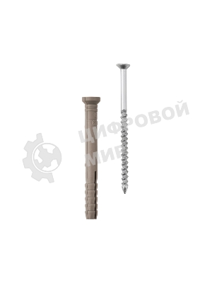 Дюбель-гвоздь Kranz потайной бортик, полипропилен 6х60 пакет (100 шт/уп)