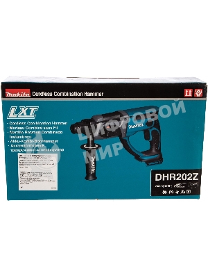 Перфоратор Makita DHR202Z аккумуляторный SDS+ DHR202Z 18В,Li-ion,3реж,1.9Дж,0-4000у\м,3.5кг,чем,подсв,б\акк и з\у,совмест с 4А·ч Li-ion