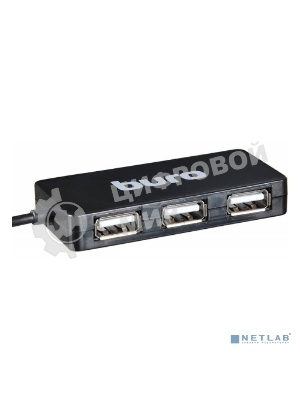 Разветвитель USB 2.0 Buro BU-HUB4-U2.0-Slim 4порт. черный