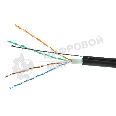 Кабель Cablexpert UPC-5051E-4-CU-OUTR, UTP outdoor 4x2x0.51 на тросу, медный, кат.5e, однож., 305м, coil, черный