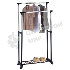 Вешалка напольная Рыжий кот GR-03A (2 перекладины, с сеткой внизу), размер: 75x42x90-160 см