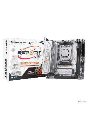 Материнская плата Maxsun eSport B850ITX WIFI ICE, AM5, AMD B850, 2xDDR5, 2xSATA, 2xM.2, 1xPCIe 5.0 x16, 1xHDMI, 1xDP, 1x2.5Gb LAN, Wi-Fi 6, Bluetooth 5.2, 2xUSB-A 5Gbps, 4xUSB-A 2.0, 3x3.5 мм, 7.1, Mini-ITX